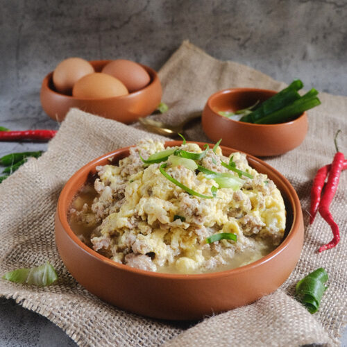 minced pork with eggs